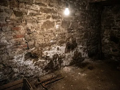 Cave enterrée et pied de mur